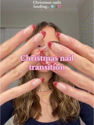 theyre sparkly too 😫#teen#teennails#acrylicnails#fakenails#nailtranisiton#holidays#christmas#christmas2025#nailinspo#rednails#winternaila#holidaynails#christmasnaila#sparklynails#frenchtip#frenchtipnails