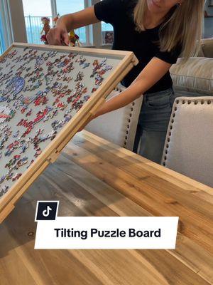 This puzzle board tilts and rotates, and it has 4 drawers for extra room to sort your pieces #tiltingpuzzleboard #puzzleboard #uniquegifts #puzzletable #all4jig #puzzlestorage 