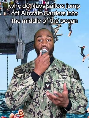 Why do US Navy sailors risk their lives to jump off of Aircraft Carriers into the middle of the ocean? #swimcall #military #miltok #navy #army #airforce #marines #coastguard #spaceforce #deployment #deploy #veteran #viral #foryou #fyp #fypageシ #fypp #fy #fypシ #foryoupage #DidYouKnow #TikTokHumanitiesCampaign