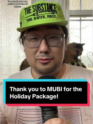 Thank you to @MUBI for this lovely holiday package!!!! #mubi #streaming #thesubstance #internationalfilm #indiefilm #gift #holiday 