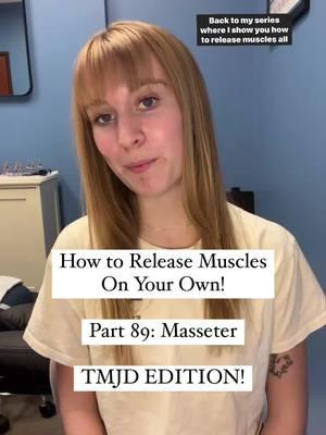 Releasing your masseter can help open up and loosen the jaw and TMJ. This is beneficial for those of you working to improve pain or tension in the face/jaw, trying to improve jaw range of motion, recovering TMJD, the list goes on. This one is an amazing release and super beneficial. Give it a try and let me know what you’d like to see next in the comments below! #jawpain #facemassage #chronicpain #masseter #tmj #tmjd  #injury 