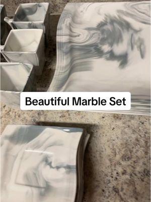 This Set Is Stunning…#kitchen #plate #dishes #bowls #marble #TikTokShop #fypシ 