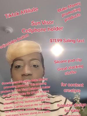 #creatorsearchinsights Make Money promoting products. This amazing product is a Sun Visor Cellphone Holder that is saling today for $11.99. It has a foldable design for easy transport, silicone pad clip, buttons to make the adjusts. Can be used on the sun Visor, rear view mirror, sunroof, desk, table, bed stand, kitchen stand, as a selfie stick. #creatorsearchinsights #fffyyyppp🔥🔥🔥 #tiktockmademebuyit #howtomakemoneypromotingproducts #tiktokafiliate #TikTokShop 