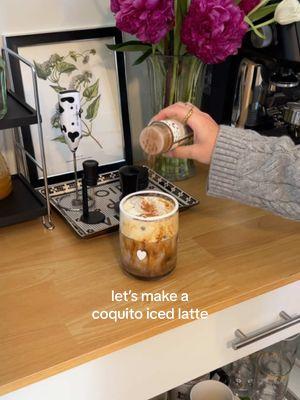 Coquito Iced Latte - The coconut milk cream was the perfect touch para this latte 🥥☕️🤍  #coquitolatte #coquito #homecafe #coffeeathome #homebarista #coffeerecipe 