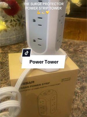 Game changer @tessan_usa #surgeprotector #powerstrip #powerstriptower #organization #homehack #homemusthaves #powertower 