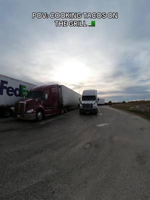 POV: COOKING TACOS ON THE GRILL 🚛 GRILL IS FROM @Grillhaul 🚛🔥 #trucking #cdl #bigrig #18wheeler #trucker #truckingdept #pov #viral #trend #trending #truckersoftiktok #truckinglife #classa #semitruck #truckdriver #portablegrill #tacos #tacosasada #grillhaul 