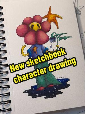 New friend in my sketchbook! I love making these drawings.  #drawing #markers #markerart #sketchbook #characterillustration #weirdart #cuteart #psychedelicart #lowbrowart #handdrawn 