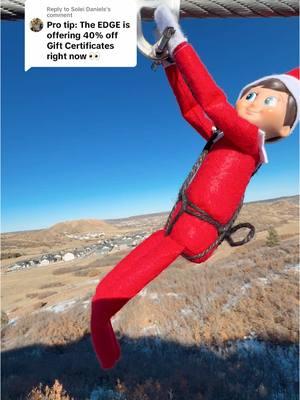 Replying to @Solei Daniels Our Mischievious Elf took adventure to new heights today!🎄😝 Someone definitely took advantage of our 40% off Gift Certificates sale 😉 Be sure to grab yours before Christmas!! 🎁 Who knew that elves were such adrenaline junkies?? #christmasspirit #elfontheshelf  #christmasmagic #ziplining #castlerock #colorado #coloradocheck #coloradoadventures 