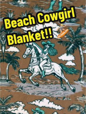 Okayyyy I LOVE the brand new BEACH COWGIRL blanket!!! Inspired by a customer request, I had one of my favorite designers create this print with Beach Cowgirl as the inspo, and it could be one of my new favorites!! I myself originally come from California and spent 4 years on the Central Coast attending Cal Poly San Luis Obispo and YES we rode our horses on the beach!! 🤠🏄🏼‍♀️  This custom order is an adult size 72”x54” with a sandy brown minky background backed with a teal/turquoise shaggy fur back!! Once Christmas orders settle down, this will be added to my shop for easy ordering! Until then, if you want to order please message me here or at my website ⭐️❤️ www.sewpunchy.com  #beachcowgirl #beachcowboy #calpolyslo #calpolyrodeo #horsesonthebeach #beachhorse #beachhorseriding #coastalcowgirl #cowgirlsoftiktok⚡️ #sassycowgirl #coastalcowgirlaesthetic #coastalcowboy #sanluisobispo #californiacowgirl #californiacowboy