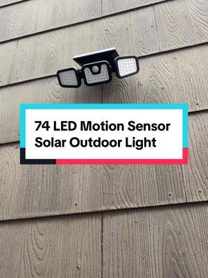 74 LED Motion Sensor Solar Outdoor Light Perfect for brightening up your yard while saving energy!  #SolarPower #LEDLighting #OutdoorLighting #MotionSensor #EcoFriendly #Homelmprovement #EnergyEfficient #SustainableLiving #SmartLighting #GardenLights