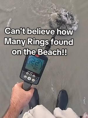 Metal detecting on the beach and I don't believe how many rings I found digging in the sand looking for lost treasure that people have lost #metaldetecting #treasure #beach #fyp 