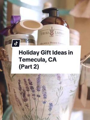 Give the gift of Temecula, with unique finds at these local shops in Old Town Temecula.  ☕️ @temeculaspiceandtea - Artisan spices, loose-leaf teas, and gourmet blends perfect for gifting or elevating your holiday recipes Open Mon-Sat | 10am-4pm (open at 9am on Sat) 🫒 @Temecula Olive Oil Company - Locally made olive oils, balsamic vinegars, and gift sets crafted with care right here Temecula Valley Open daily | 10am-7pm (close at 8pm on Fri & Sat) 🪻Temecula Lavender Co - Handcrafted lavender products for bath, body, and home that make great for great gifts & stocking stuffers Open daily | 10am-6pm Visit TemeculaChilled.com for more holiday shopping inspiration! #visittemecula #liveglassfull #shoplocal #SmallBusiness #oldtowntemecula #holidaygiftideas #giftguide #temecula @VisitCalifornia 