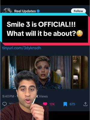 Replying to @Lee What will be Smile 3 be about?!! 😳👀 #smile2 #skyeriley #smilemovie #naomiscott #horrormovie #TikTokPartner @Paramount Pictures @Paramount Scares @skyerileynation   