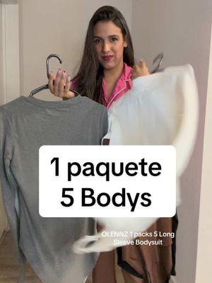 OLENNZ 5 paquetes largos para muje Body de manga Body de cuello redondo Camisas para mujer Trajes de cuerpo de cuello redondo Tops Traje de cuerpo de otoño Tejido de confort básico Ropa de mujer Cuello redondo Mangas largas@OLENNZ  #creatorsearchinsights #womensbodysuits #longsleevebodysuitoutfit #bodysuit #olennz 