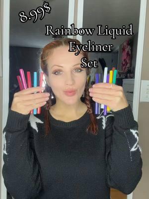 Rainbow Liquid Eyeliner #danabaileybaby #holidayshopping #christmas #christmastiktok #rainbow #Eyeliner #liquideyeliner #rainboweyeliner #eyelinerset #rainbow #12colors 