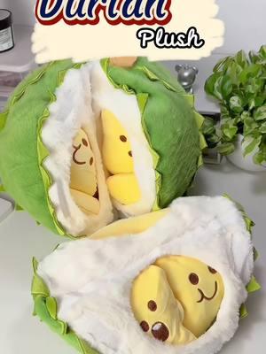 Durian plushie so soft and squishy - it’s a hug in every bite 💕 Perfect for durian fans and cuddle lovers alike 🛒✨ #durian #durianplushie #plushie #sucute 