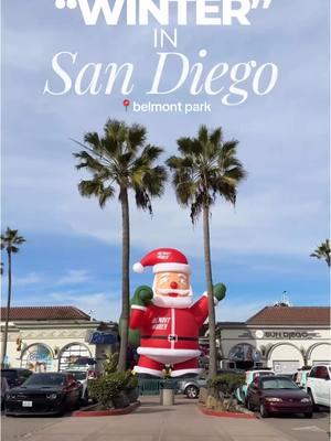 POV: winter in san diego = swinter 🌴🎅🏻 went for the 3 mile boardwalk loop at belmont park to PB and was not disappointed by the holiday spirit around. love it when people are peopling  #sandiego #sandiegoactivities #sandiegolife #california #socal 