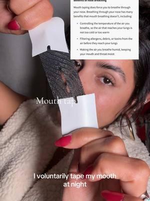 I voluntarily tape my mouth at night for better sleep, better oral care, and so many other benefits! Sleeping with mouth tape has me waking up in the morning so much more well rested 🫶 @Pearl 🧷💙 @Puneet Nanda bridge the gap #mouthtapebenefits #mouthtapesleeping #bettersleep #lowercortisolnaturally 