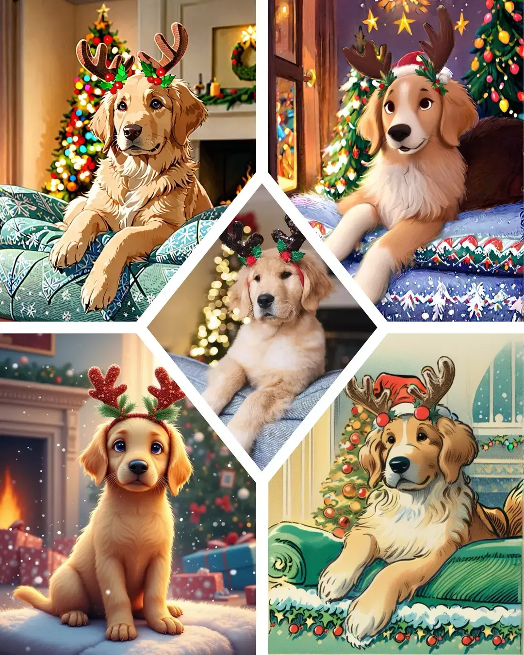 Swipe to check your puppy’s new Xmas looks!!!🎄🐾✨ 🐶AI Effect: Xmas Pets #photogrid #photogridapp #photogridai #pets #cute #puppy #dogs #cats #xmas #christmas #aipets #animal #wintervibes #snow #ai #pet #mondaymotovation #cutie #happyholidays #friends #santa #christmasparty #sketch #cartoon #disney #vintage #poster 