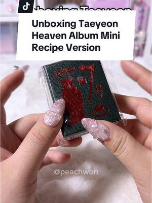 ~Unboxing Taeyeon Heaven Album Mini Recipe Version~ My first time opening such a tiny album and it even comes with tiny photocards!!!  @TAEYEON official  #taeyeon #unboxingkpop #kpopfypシ #kpoptiktok #kpopunboxing #unboxingalbum #peachwon #kpopalbumunboxing #kpopalbum 