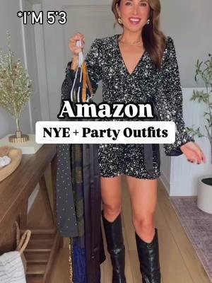 Amazon NYE + Party Outfits🥳💃🏻 .. on my Amazon st0refront (Lisa123Marie) Rhinestone tops + satin pants/skirts + sequin dresses and rompers and more! Lots of colors to choose from in each 🤩 Don’t forget the fleece-lined tights for added warmth! Direct URL: https://amzlink.to/az0f0Xg2Io4E2 #nyeoutfit #sequindress #partyoutfit #partydress #partyoutfits #sequinskirt #sequinromper #bacheloretteparty #datenightoutfit #holidaypartyoutfit #christmaspartyoutfit