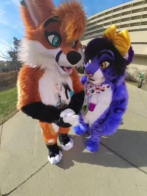 Just me and my bestie being silly. #furry #furrytiktok #fursuiting #furries #fursuiter #furryfandom #furryconvention #midwestfurfest #mff2024 