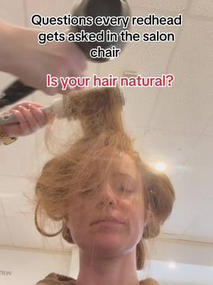 Who else can predict the questions before they start? We do love the appreciation redheads get at salons, though ☺️👩‍🦰👨‍🦰✂️ #redheads #salon #relateable #reallife #viral #fyp