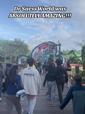 Fun fact: Dr Suess is My Birthday Twin 😍 this had to be my FAVORITE attraction 😍 HUGE SUESS fan 🥰 Really Brings the Kid in You Out & If you have Kids like me, THIS was the best Theme Park for them To Enjoy 🥰 #drsuess #merrychristmas #fyp #universalstudiosorlando #vacationtok #traveltiktok #universalstudios 