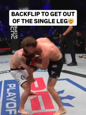 Is this the coolest way to get out of a single leg attempt? 🤔 Super @alexei_pergande thinks so #backflip #backflipchallenge #mma#mmafighter #sports #fight #PFL