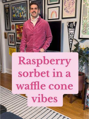 Outfit check: food vibes edition - raspberry sorbet in a waffle cone vibes #foodvibes #raspberry #sorbet #mustache