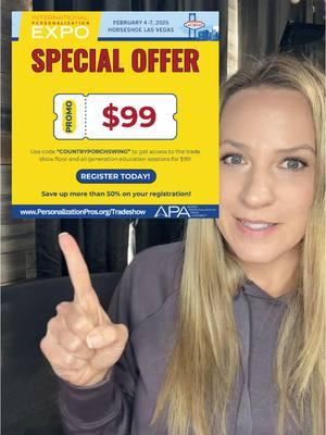 Get registered for the APA expo in Vegas Feb 4-7.  This show is so worth it and I can’t wait to attend again this year.  I’ll be there and I’d love to meet you!   Check it out and don’t forget to use my code to save some money on your registration! @Personalization Pros #apaexpo2025 #SmallBusiness #lasertutorials #uvprinting #makersoftiktok #laserengraving #lasercutting #lasermaterials #lasersupplies 