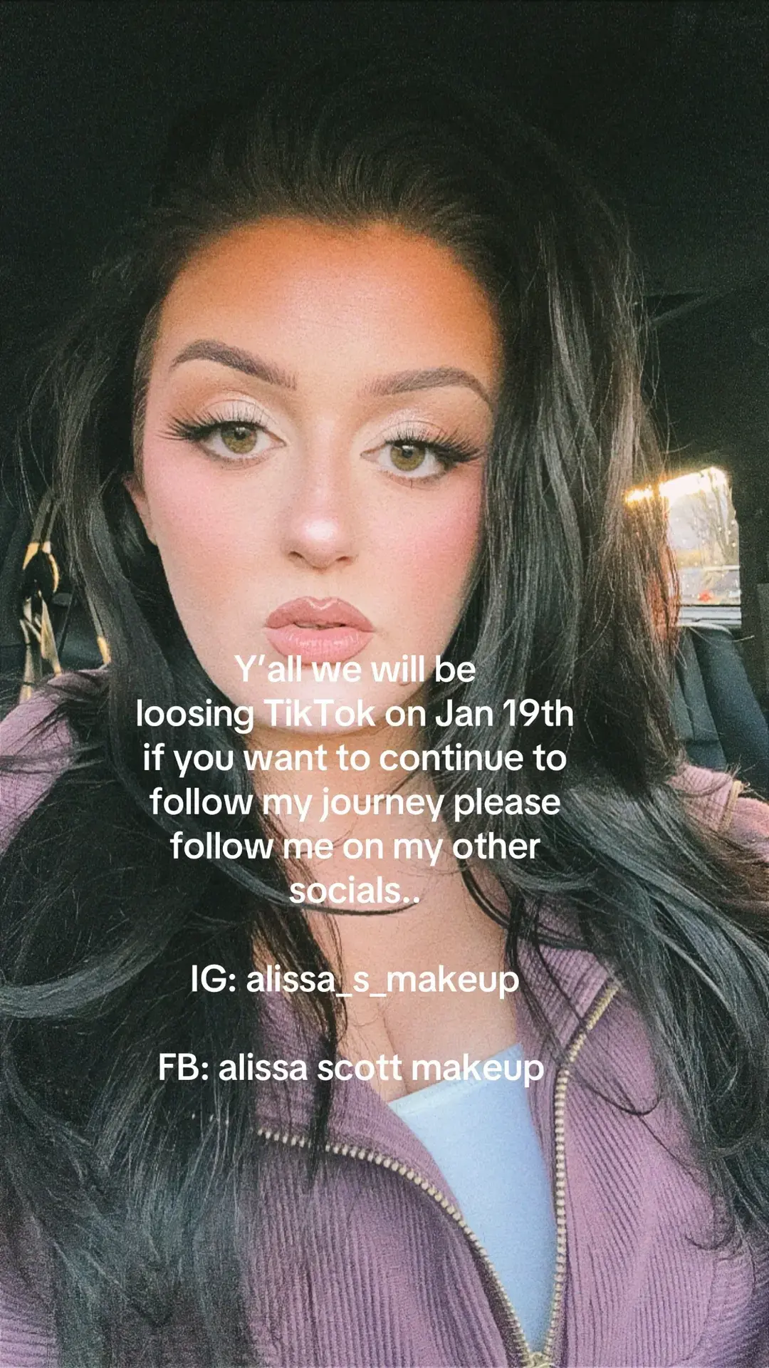 I dont want loose touch with all of you! I will continue to be active on my other socials. If you wanna stay in touch, please make sure you follow me there!! Love yall!! #tiktokban #makeupcontentcreator #makeupcontent 