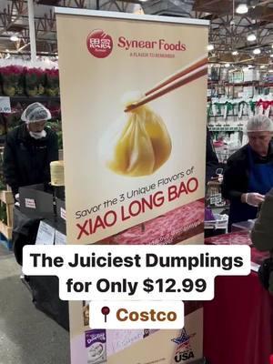 @synearfoodusa - available only during the Costco Roadshows at these locations: 1/2 - 1/5 - 1202 Torrance  Thursday:  Friday: 10am - 8:30pm Saturday: 9:30am - 6pm  Sunday: 10am - 6pm  1/9 - 1/12 - 671 Hawthorne Thursday - Friday: 10am - 8:30pm  Saturday: 9:30am - 6pm  Sunday: 10am - 6pm  1/16 - 1/19 - 1318 Monterey Park  Thursday - Friday: 10am - 8:30pm  Saturday - Sunday: 9am - 7pm 1/23 - 1/26 - 428 Alhambra Thursday - Friday: 10am - 8:30pm  Saturday: 9:30am - 6pm  Sunday: 9am - 7pm These dumplings are actually SO good. There were so many people waiting in line to get samples. There are sweet ube dumplings, chicken soup dumplings, and wagyu beef soup dumplings.  I actually thought I wouldn’t like to ube dumplings because I’m always thinking items like this will be too sweet, but they totally weren’t, the flavor profile is much more mild and nutty. Then there’s the wagyu beef soup dumpling - SOO much soup poured out of this, lol. It was full of truffle and wagyu flavor and with 24 pieces per $14 bag, the value is actually so insane.  The chicken soup dumplings are only $12.99 and there are 55 per bag!! This would could $12.99 for 6 at a restaurant, honestly. Are you gonna go grab em? . . . #costco #SynearFoodsUSA #Cookathome #FlavorToRemember #beefsoup #wagyubeefsoup #sweetubedumpling #ubedumpling #chickensoupdumpling #soupdumpling