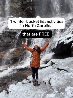 Are you crazy enough to do number three 🤪 ☀️ Watch a sunrise or sunset 🧊 Hike to a frozen waterfall 👙 Do a cold plunge ❄️ Go on a snowy hike Which of these activities are you adding to your winter bucket list? #blueridgemountains #blueridgeparkway #northcarolina #visitnc #northcarolinaliving