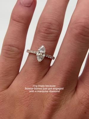 Who else is obsessed with @Selena Gomez marquise ring? Click the link in our bio to request a free quote today!  #marquisediamond #selenagomezring #marquisering #selenagomezengaged 