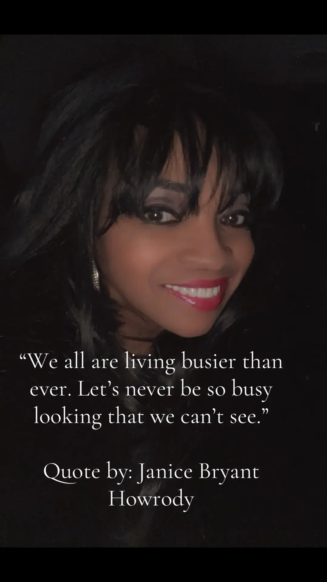 “We all are living busier than ever. Let’s never be so busy looking that we can’t see.” Quote by: Janice Bryant Howrody @highlight #fyp #inspirationalquotes #inspiration #FYI #BeyondVegan