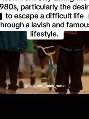 Fun Facts: the inspiration comes from the harsh realities of growing up in New York City during the 1980s, particularly the desire to escape a difficult life through a lavish and famous lifestyle. #fy #lofe #life #nyc 