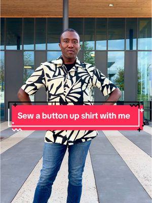 See a button up shirt with me!  Fabric: @minervadotcom  Pattern: @simplicity_creative_group 9960 #sew #sewing #sewingtiktok #sewtok #isew #isewmyownclothes #blacksewingnetwork #blacksewist #blacksewingtiktok #menwhosew 