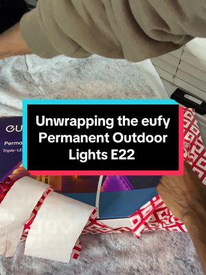 Unwrapping the glow that transforms your outdoor space ✨🎄 With 16 million colors, AI-powered customization, and weatherproof durability, the eufy Permanent Lights E22 are here to brighten up your holidays 💡 #fy #fyp #tiktokshopholidayhaul #christmas #security #unbox #unwrap #lights #smartlighting #holidays #eufy 