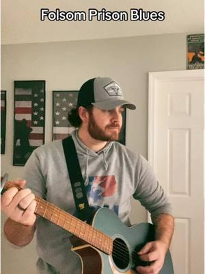 I may be wearing gray, but I’ve got nothing but love for the Man in Black.  #fyp #foryou #foryoupage #cover #classiccountry #johnnycash #countrymusic #folsomprisonblues 