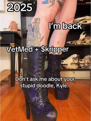 I’m back in 2025. When I’m not at the hospital, I’ll be at the club. We’re going for doctorates now, ya b!shes. #skrippertok #skripper #skrippa #vettok #vettech #vetmed #dancerslife #dancersoftiktok #womeninstem #hellonheels #tattooedgirlsoftiktok #contentcreators #baddietiktok #staymad 