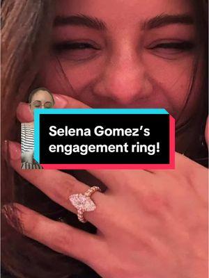 What do y’all think of this ring? The marquise diamond and wide band are both very on trend! #selenagomez #bennyblanco #selenagomezengaged #selenagomezvideos #marquisediamond #marquisecut #celebritynews #selenagomezfan 