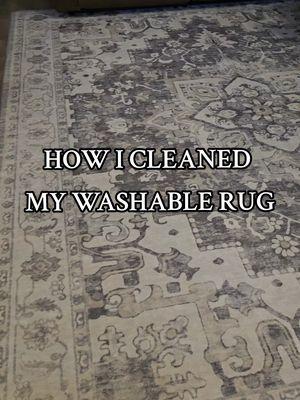 Here's how I cleaned my washable rug after 2 months! You can also spot clean it.  #washablerug #cleaningrug #washable #boutiquerug #livingroomrugs #genimo #genimorug 