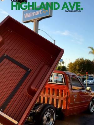 STAY CRUISIN’ 🔊 #CruisingHighlandAve • #ab436 #cruisingisnotacrime #nationalcity #westaycruisin #minitruck #nissan720 #highlandave #hoppos @alex hoppos 