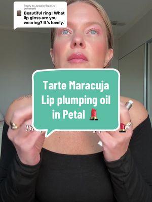 Replying to @JewelryTrees Tarte’s maracuja lip plumping oils are ah-mazing and this shade, ‘petal’, is my fav right now. #tartecosmetics #tartemaracujajuicylip #lipplumping #lipoil #over50beauty #over50makeup #tiktokshopholidayhaul #tiktokshopnewyearnewaura #truegreta Tarte Maracuja plumping lip oil Makeup gifts Lip hydration Over 50 beauty Plump lips