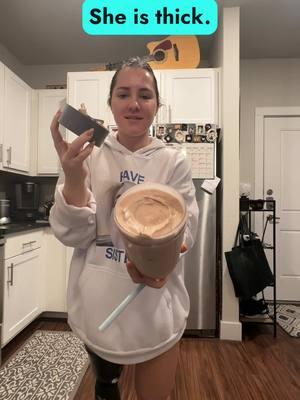 This Chocolate @Truvani protien powder has me dancing. Anyone else do happy dances when they’re eating?? 😛🤪 #truvani #truvaniproteinpowder #proteinshake #shake #chocolaterecipe #happydance #fooddance 