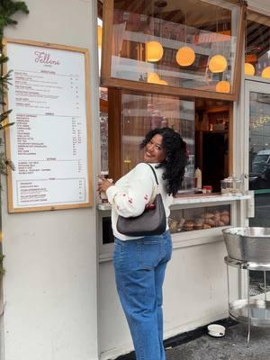 chai in hand 🍒🧋 #coffeeshop #chailatte #fellinicoffee #nyc 