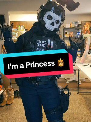 I'm a Princess 👸👑🩷 #foryoupage #callofduty #sofiathefirst #cod #mw2 #mw #funny #mask #simonriley #ghost #ghostcosplay #transition #cosplay #trend 