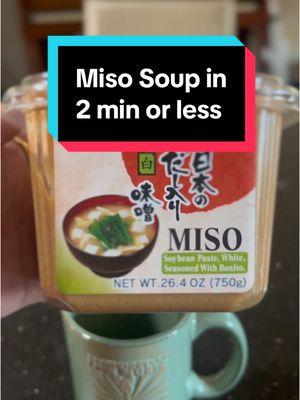 Miso Soup at your desk in two minutes or less! #misosoup #EasyRecipe #narasmith #misopasre #desklunch #desksnack #soothingsoup #wintermeal #japanesefood #easyjapanese 