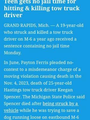 Where is the Justice? Rest Easy Keegan Spencer. This is an absolute outrage ! #slowdownmoveover #distracteddriver  #slowdownmoveoverlaw #thinyellowlinefamilystrong #slowdownmoveoverinc #thinwhitelinefamilystrong #slowdownmoveoverawareness #thinredlinefamilystrong #sdmo #thinbluelinefamilystrong  #thinyellowline  #thinyellowlinefamily  #lifeontheline  #thinwhiteline  #roadsideworker  #sdmolaw  #distracteddriving  #enforcethelaw  #itsthelaw  #notextinganddriving  #thinredline  #thinredlinefamily  #thinblueline  #thinbluelinefamily  #100daysofhell  #workzonesafety 